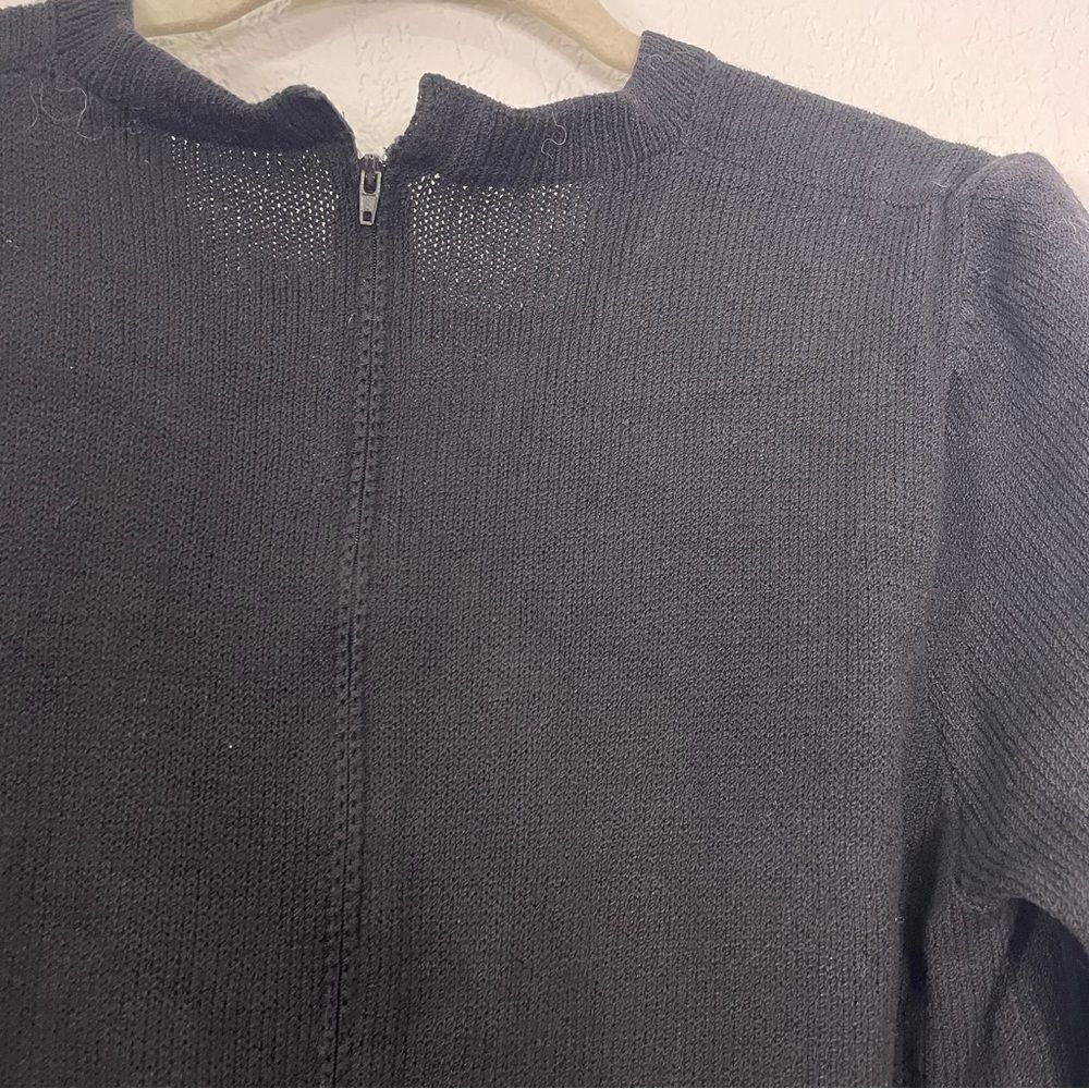 St. John for Saks Fifth Avenue Vintage Black V Neck‎ Long Sleeve Knit Dress - Picture 10 of 13